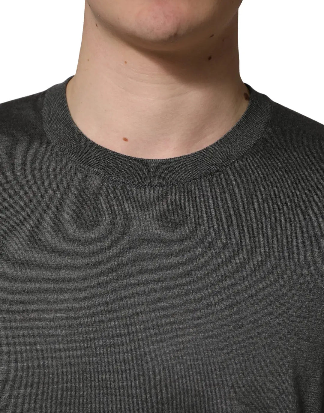 Dolce &amp; Gabbana Gray Long Sleeves Crew Neck Pullover Sweater