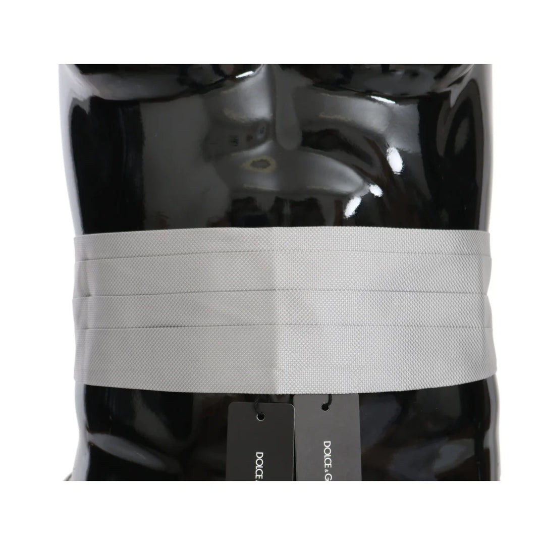 Dolce & Gabbana Gray Men Waist Belt 100% Silk Cummerbund