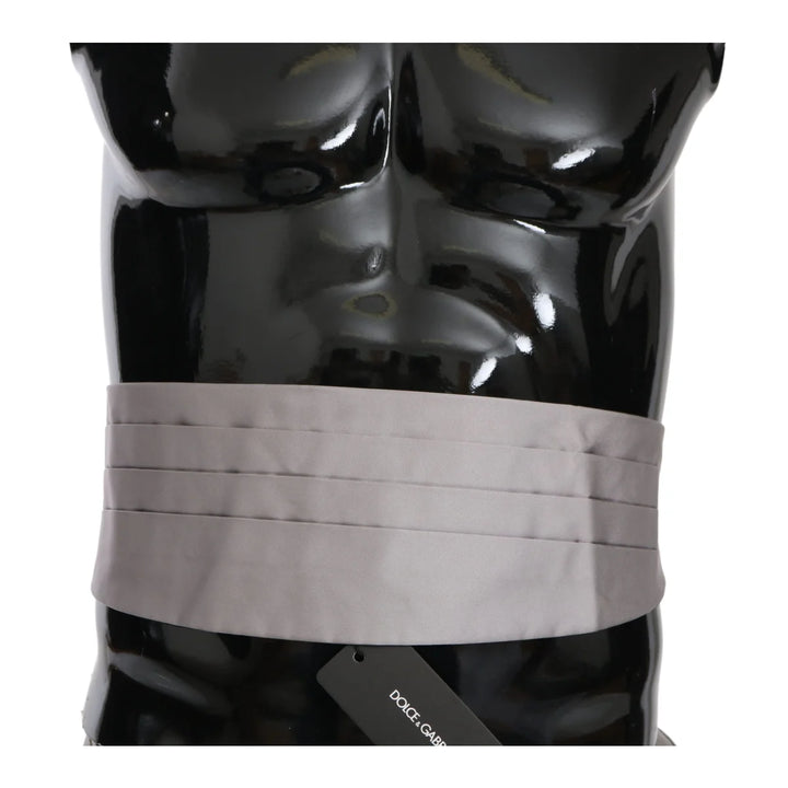 Dolce & Gabbana Gray Men Waist Belt 100% Silk Cummerbund