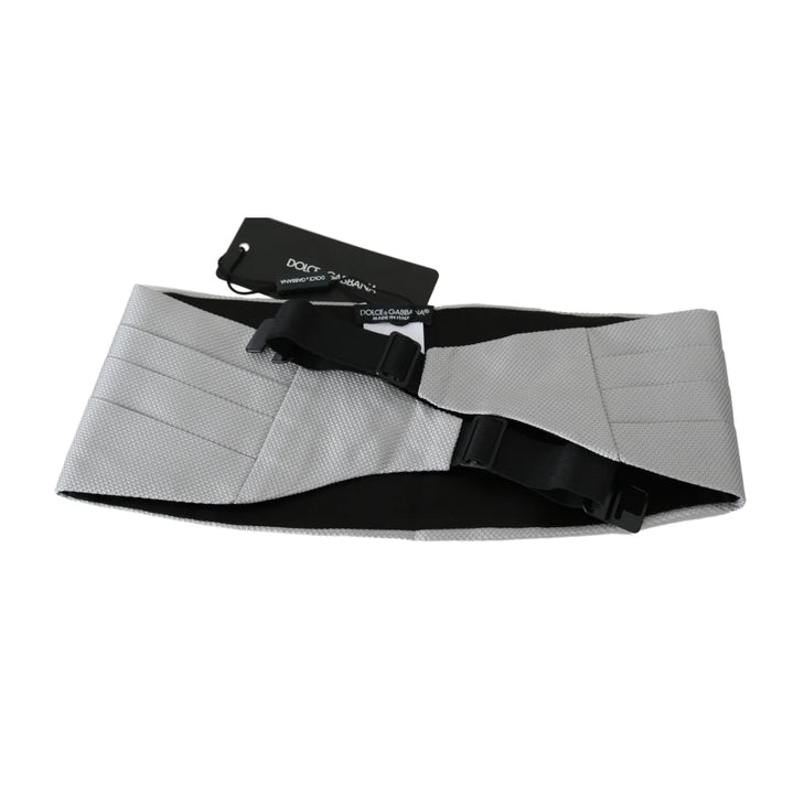 Dolce & Gabbana Gray Men Waist Belt 100% Silk Cummerbund