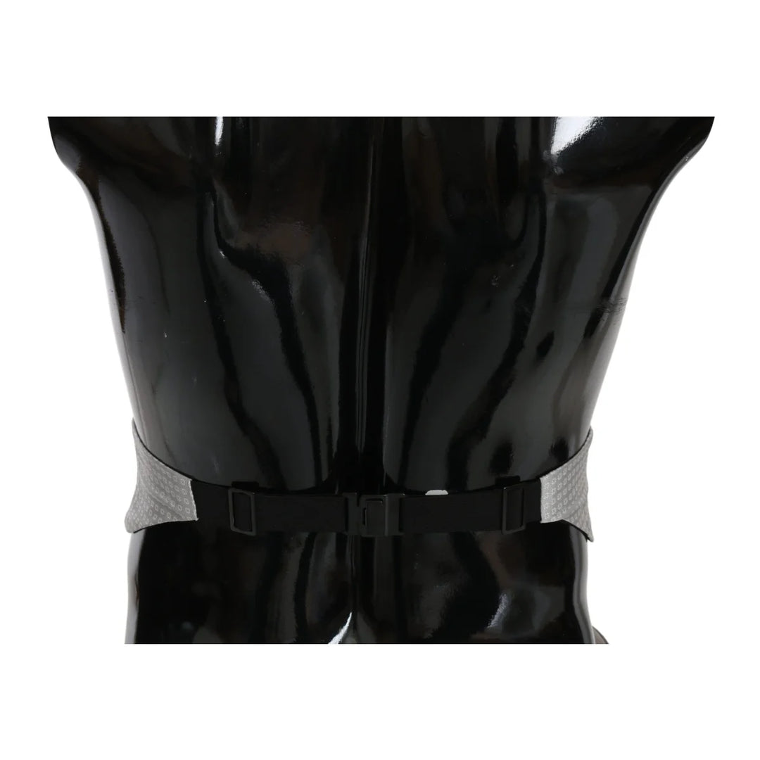 Dolce & Gabbana Gray Patterned Waist Belt Silk Cummerbund