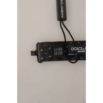 Dolce & Gabbana Gray Polka Dot 100% Silk Neck Papillon Tie