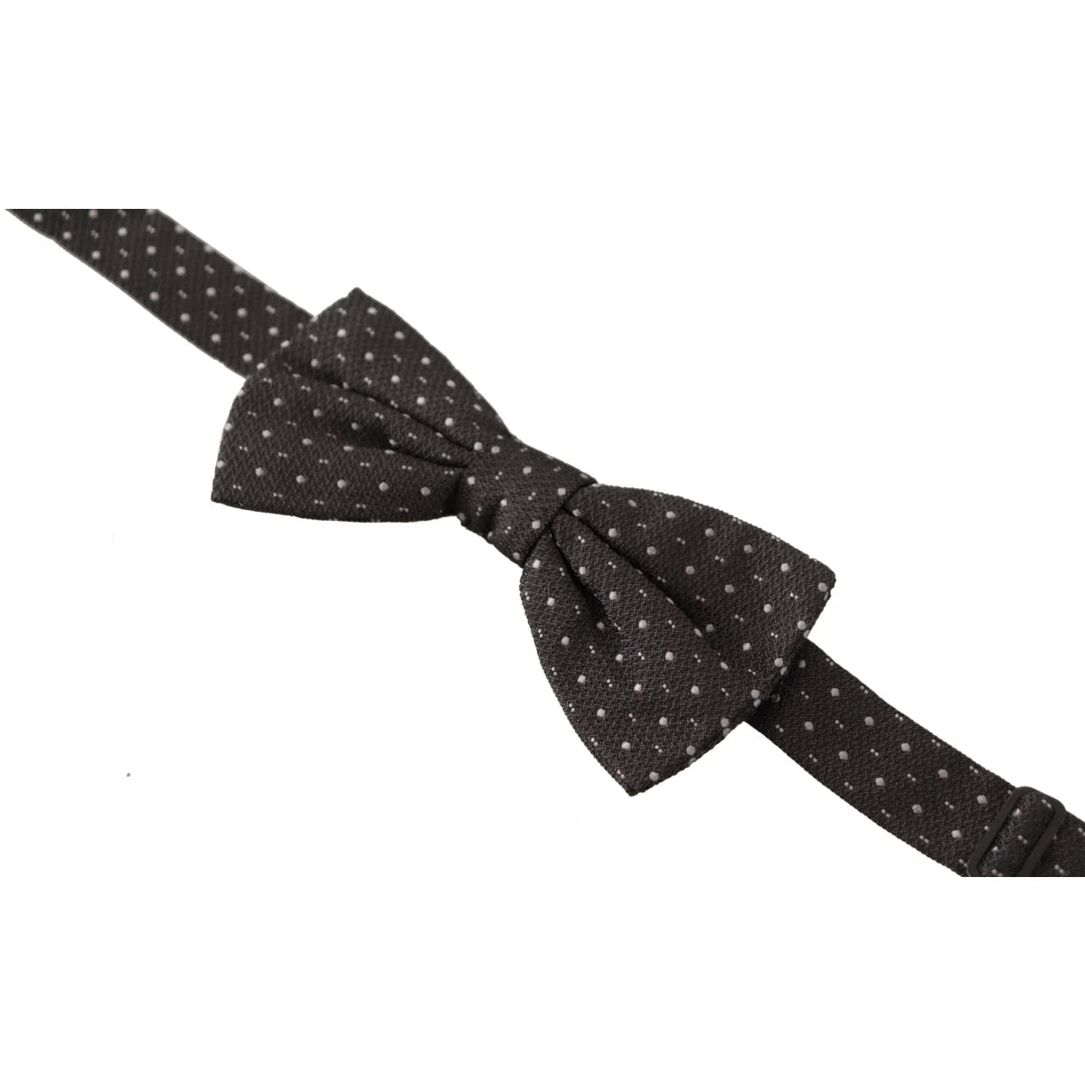 Dolce & Gabbana Gray Polka Dot 100% Silk Neck Papillon Tie
