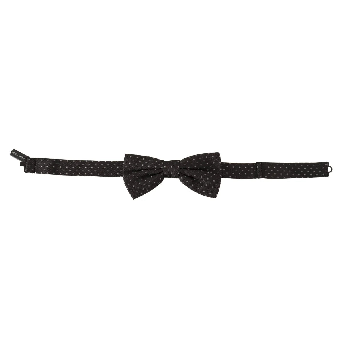 Dolce & Gabbana Gray Polka Dot 100% Silk Neck Papillon Tie