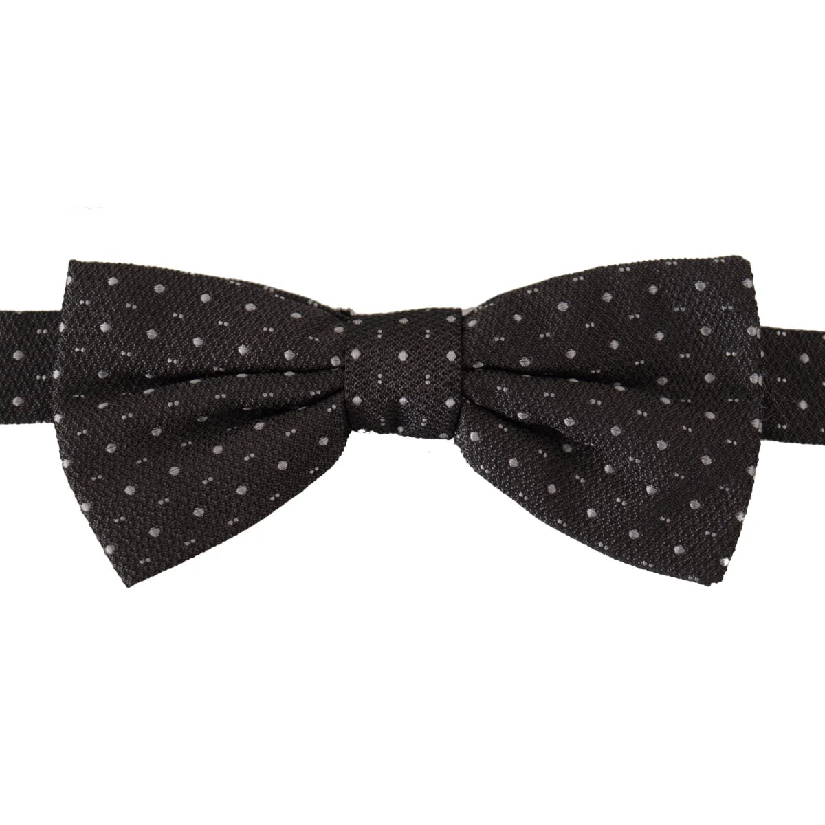 Dolce & Gabbana Gray Polka Dot 100% Silk Neck Papillon Tie