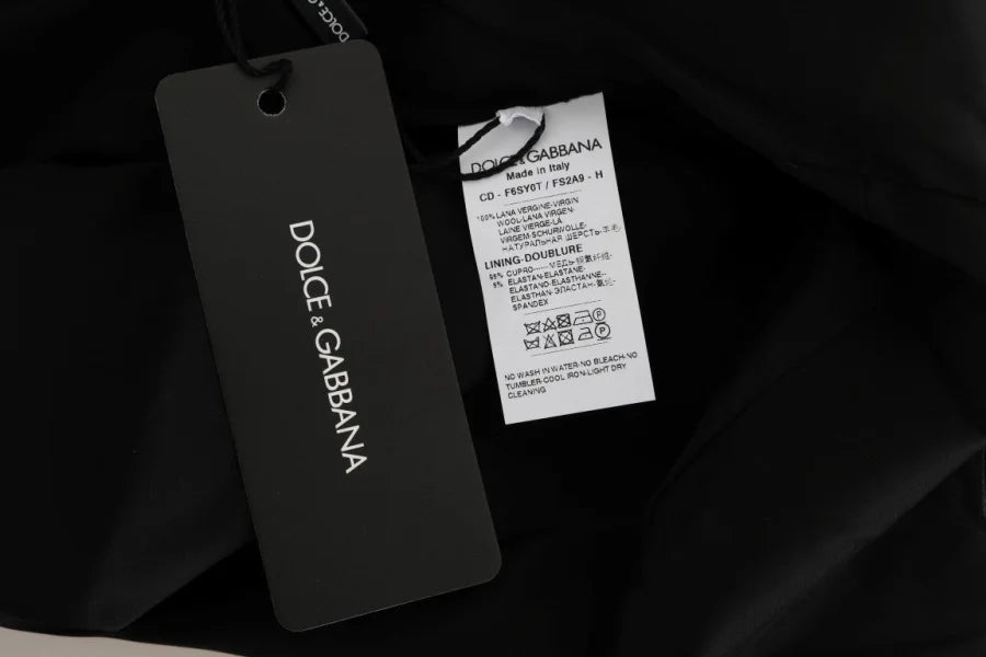 Dolce &amp; Gabbana Gray Polka Dotted Sheath Wool Dress