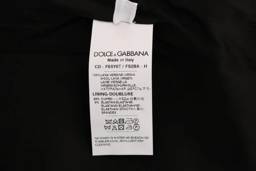 Dolce &amp; Gabbana Gray Polka Dotted Sheath Wool Dress