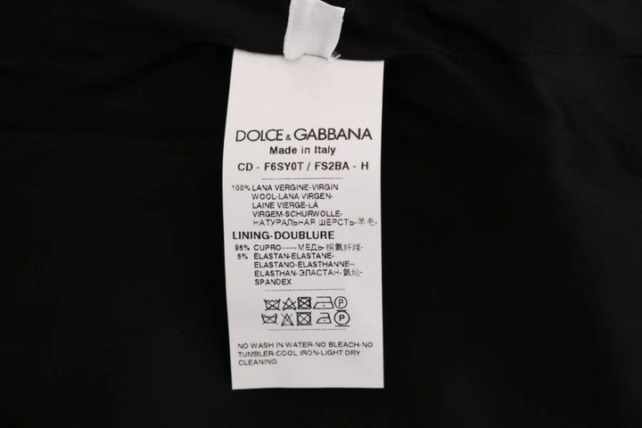 Dolce &amp; Gabbana Gray Polka Dotted Sheath Wool Dress