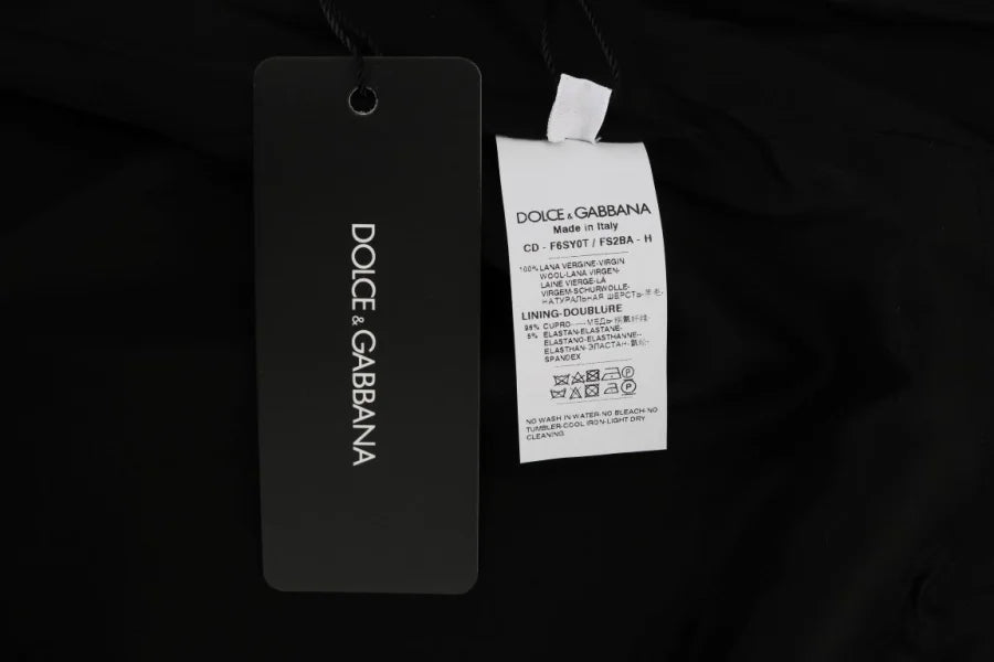 Dolce &amp; Gabbana Gray Polka Dotted Sheath Wool Dress