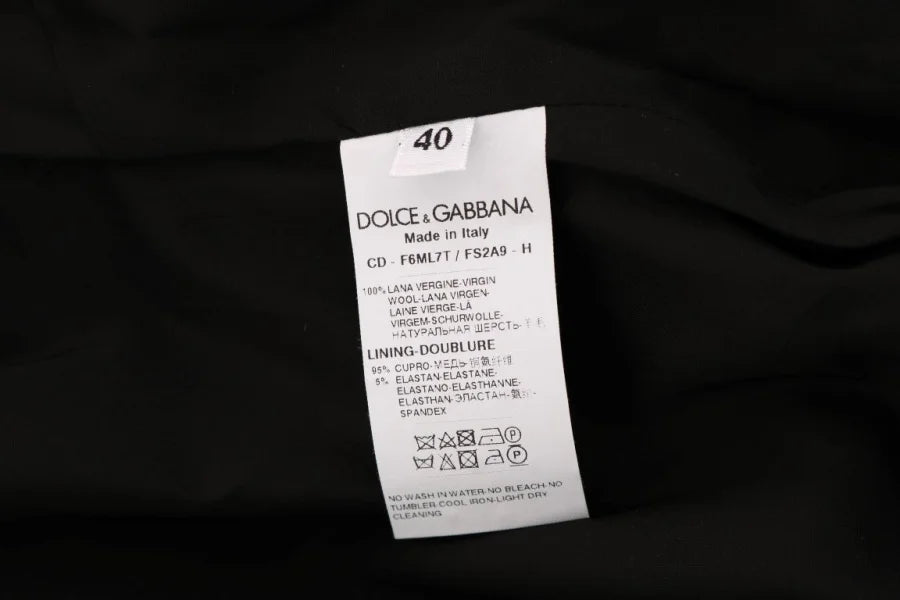 Dolce &amp; Gabbana Gray Polka Dotted Sheath Wool Dress