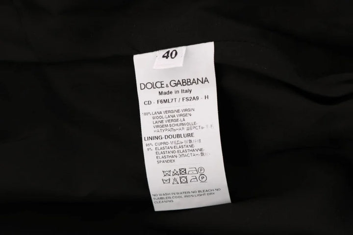 Dolce &amp; Gabbana Gray Polka Dotted Sheath Wool Dress