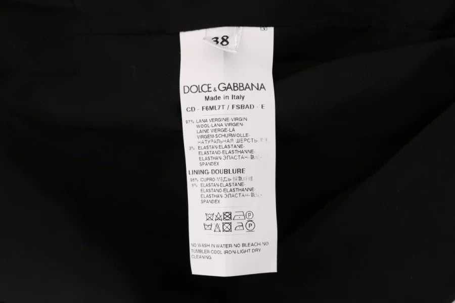 Dolce &amp; Gabbana Gray Polka Dotted Wool Stretch Dress
