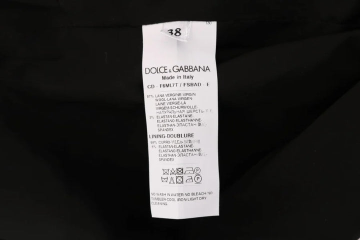 Dolce &amp; Gabbana Gray Polka Dotted Wool Stretch Dress