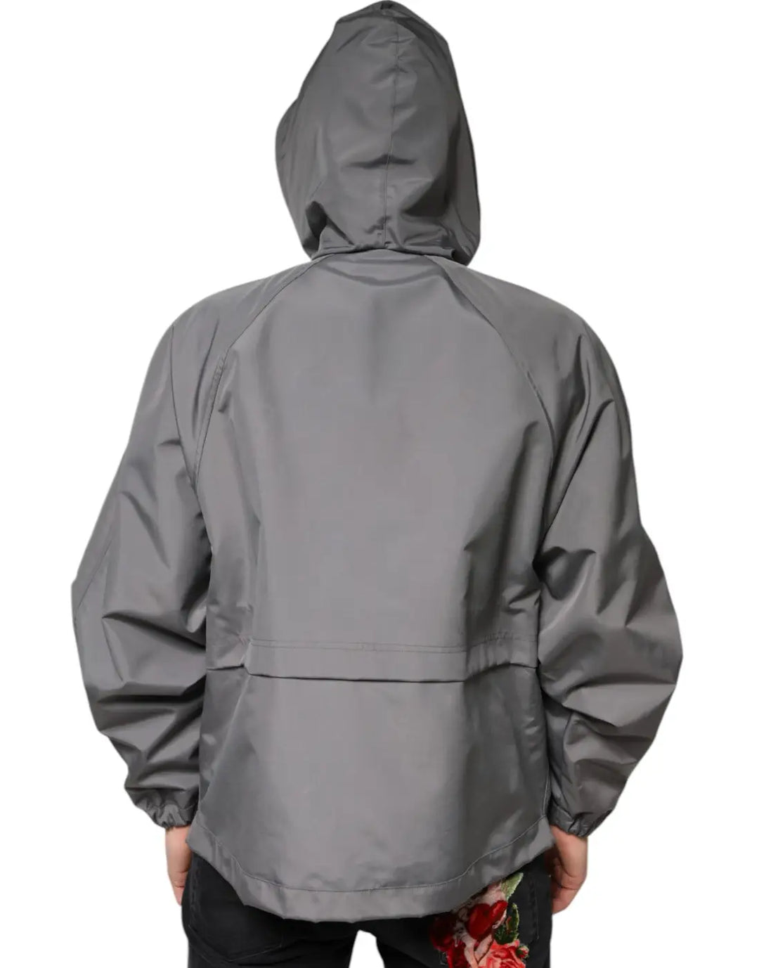 Dolce &amp; Gabbana Gray Polyester Hooded Men Full Zip Jacket