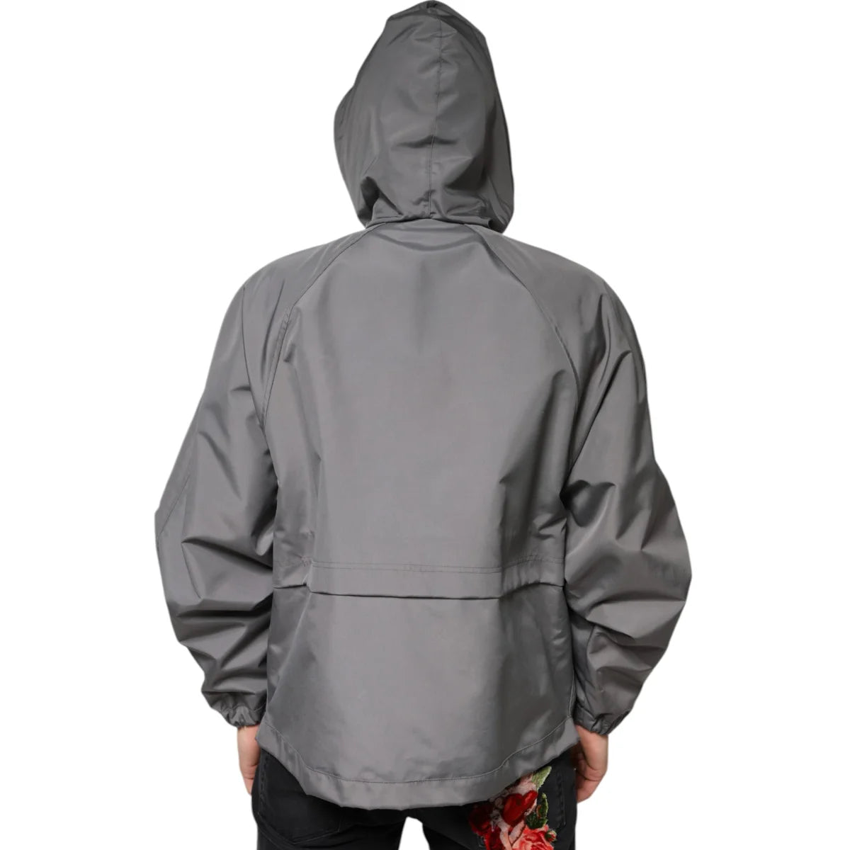 Dolce Gabbana Gray Sensation Logo Zip Jacket with Hood &
