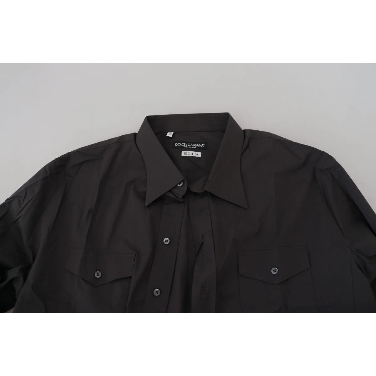 Dolce & Gabbana Gray Sicilia Slim Fit Shirt Authentic and Stylish