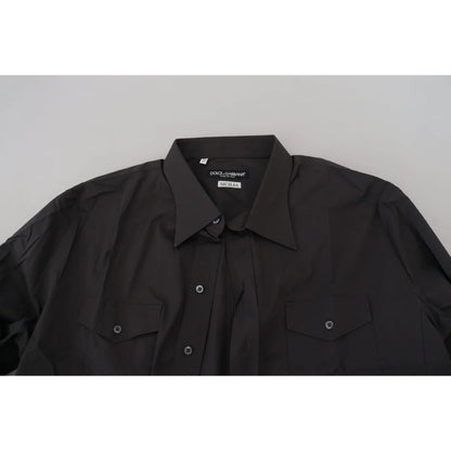 Dolce & Gabbana Gray Sicilia Slim Fit Shirt Authentic and Stylish