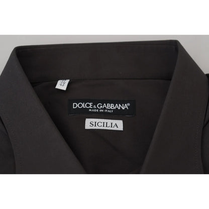 Dolce & Gabbana Gray Sicilia Slim Fit Shirt Authentic and Stylish