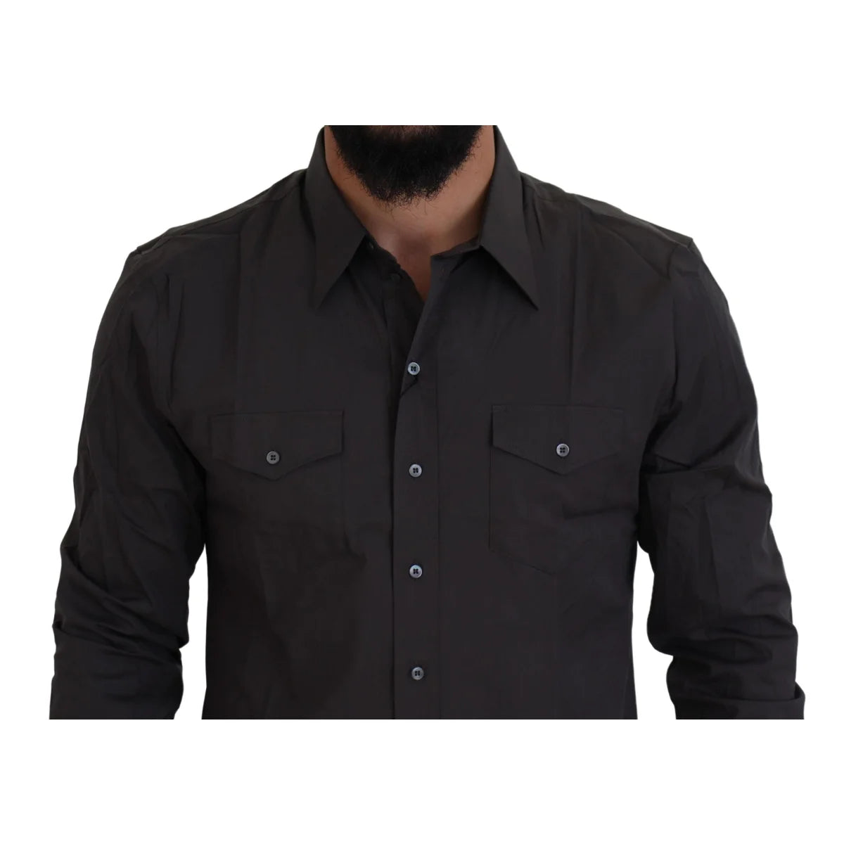 Dolce & Gabbana Gray Sicilia Slim Fit Shirt Authentic and Stylish