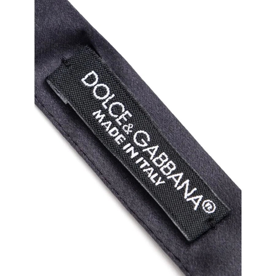 Dolce &amp; Gabbana Gray Silk Bowtie