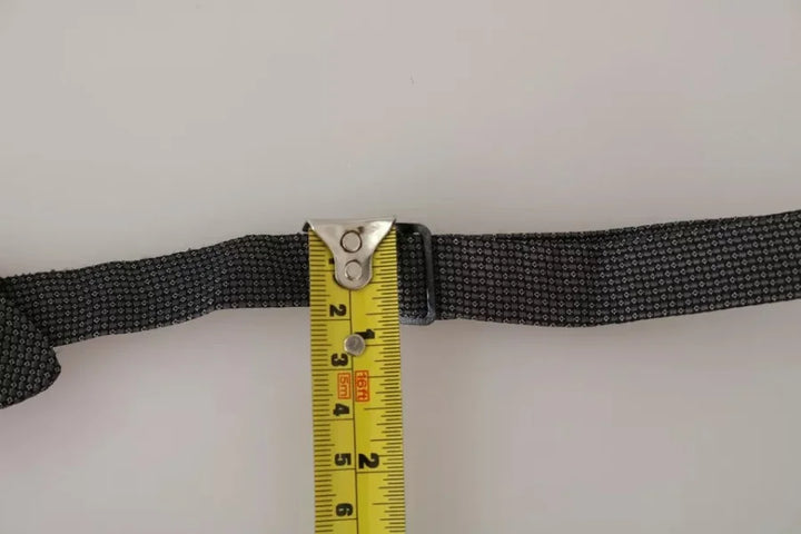 Dolce &amp; Gabbana Gray Silk Patterned Mens Necktie Bow Tie