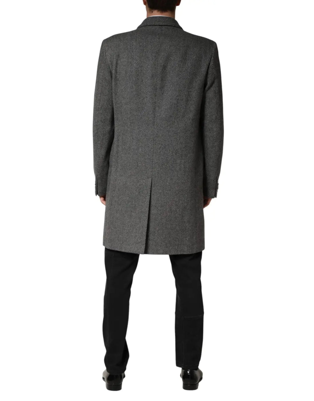 Dolce &amp; Gabbana Gray Single Breasted Men Trench Coat Jacket