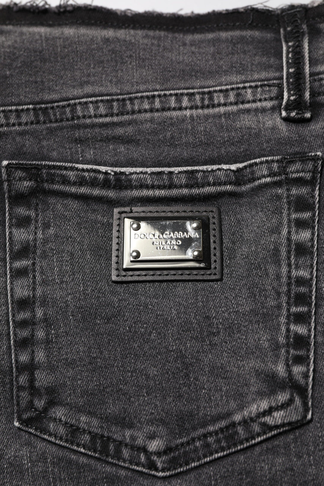 Dolce &amp; Gabbana Gray Skinny Cotton Mid Waisted Denim Jeans
