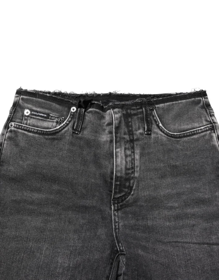Dolce &amp; Gabbana Gray Skinny Cotton Mid Waisted Denim Jeans