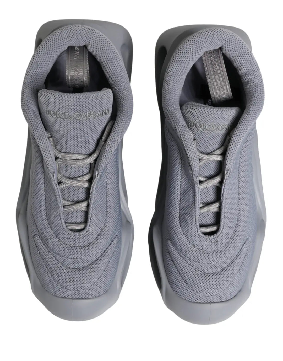 Dolce &amp; Gabbana Gray Slip On Wave Low Top Sneakers
