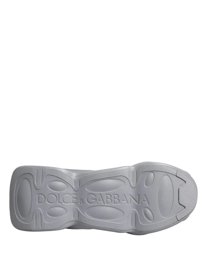 Dolce &amp; Gabbana Gray Slip On Wave Low Top Sneakers