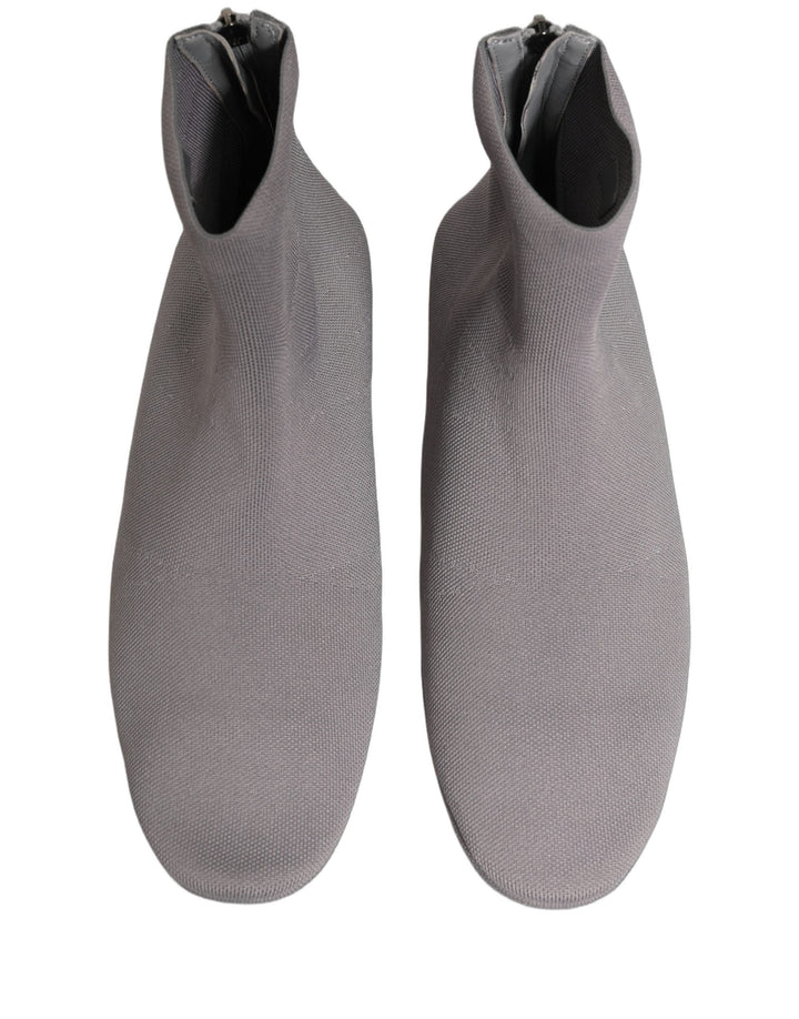 Dolce &amp; Gabbana Gray Stretch Mesh Men Ankle Boots Shoes
