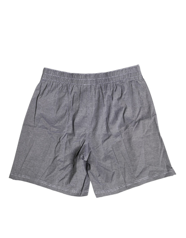Dolce &amp; Gabbana Gray Striped Cotton Regular Boxer Underwear