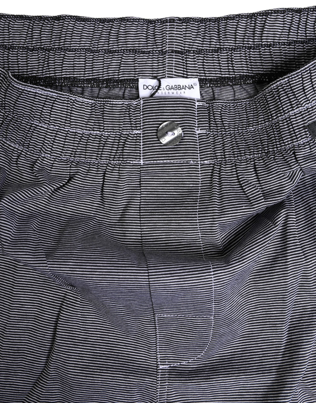 Dolce &amp; Gabbana Gray Striped Cotton Regular Boxer Underwear