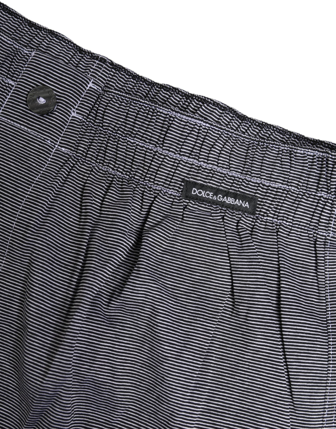 Dolce &amp; Gabbana Gray Striped Cotton Regular Boxer Underwear