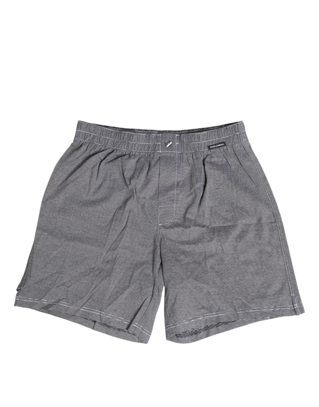 Dolce &amp; Gabbana Gray Striped Cotton Regular Boxer Underwear