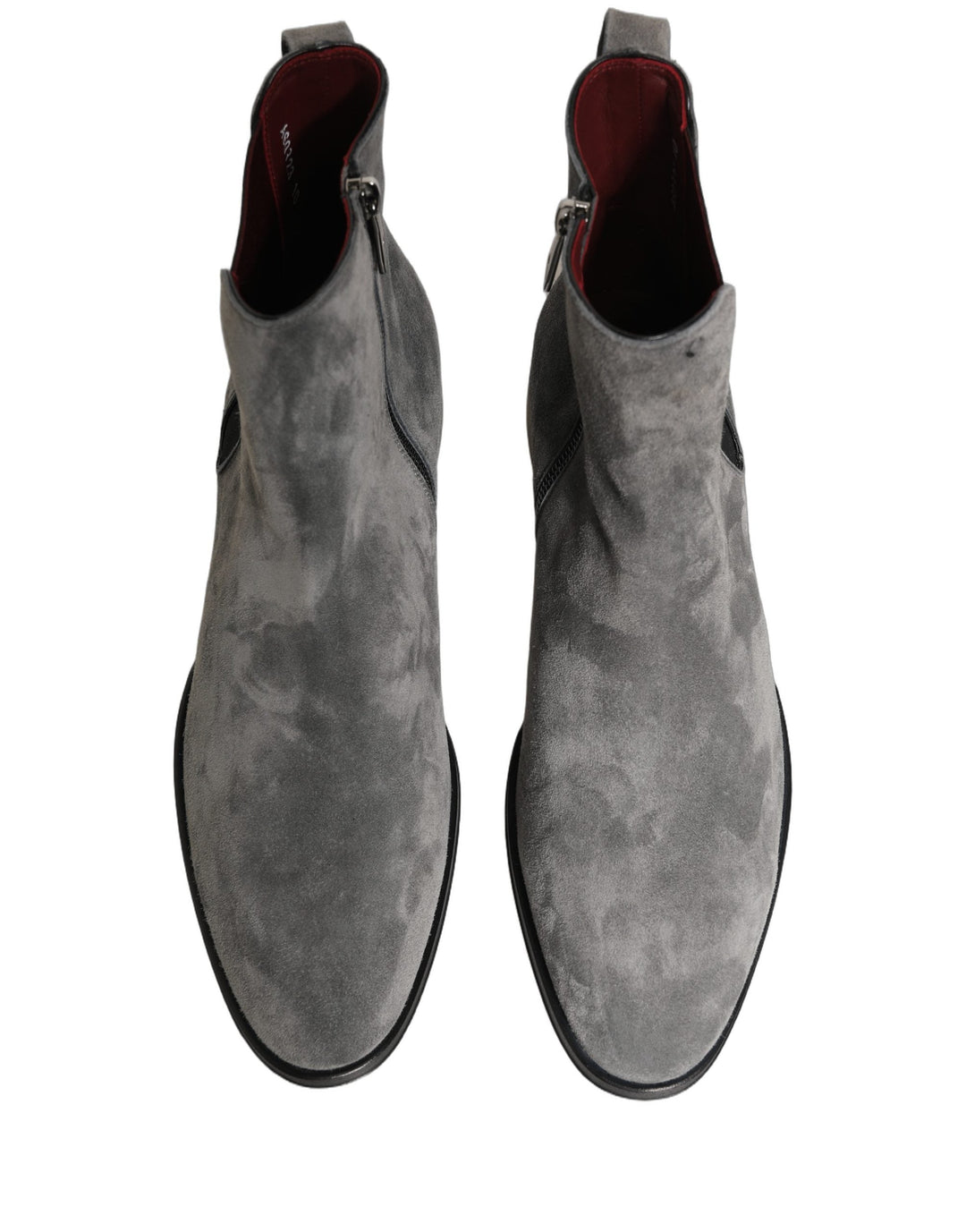 Dolce &amp; Gabbana Gray Suede Leather Chelsea Boots Shoes