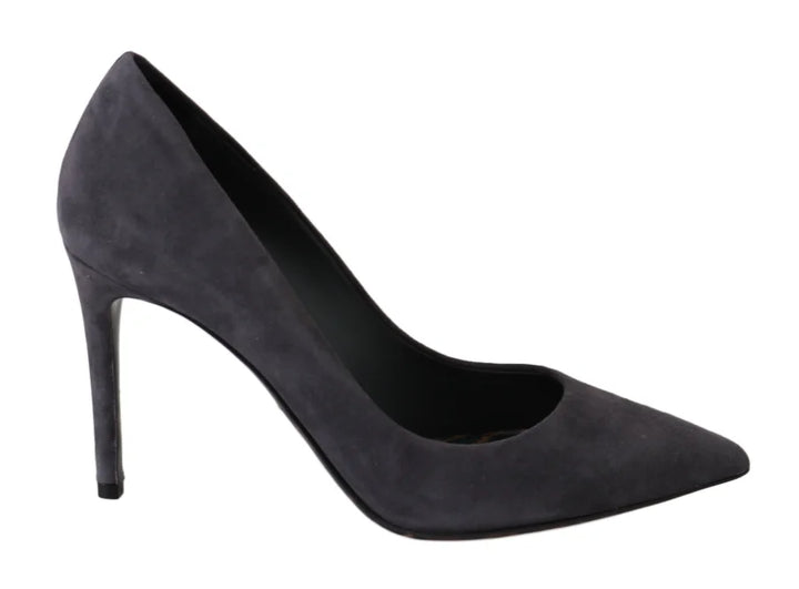 Dolce &amp; Gabbana Gray Suede Leather Stiletto Shoes Heels