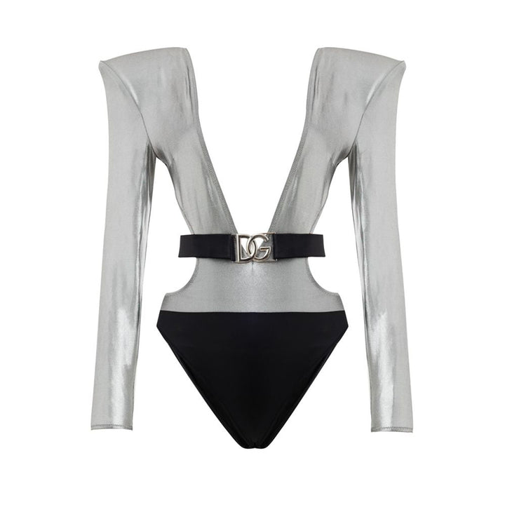 Dolce &amp; Gabbana Gray Viscose One-piece Swimsuit - Women’s Swimsuits