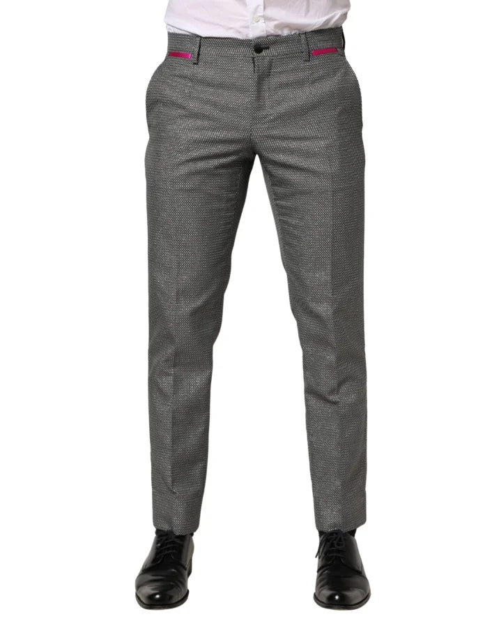 Dolce &amp; Gabbana Gray Viscose Skinny Men Dress Trouser Pants