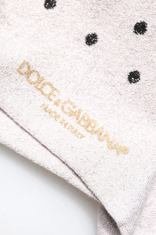 Dolce &amp; Gabbana Gray Viscose Stretch Dotted Socks