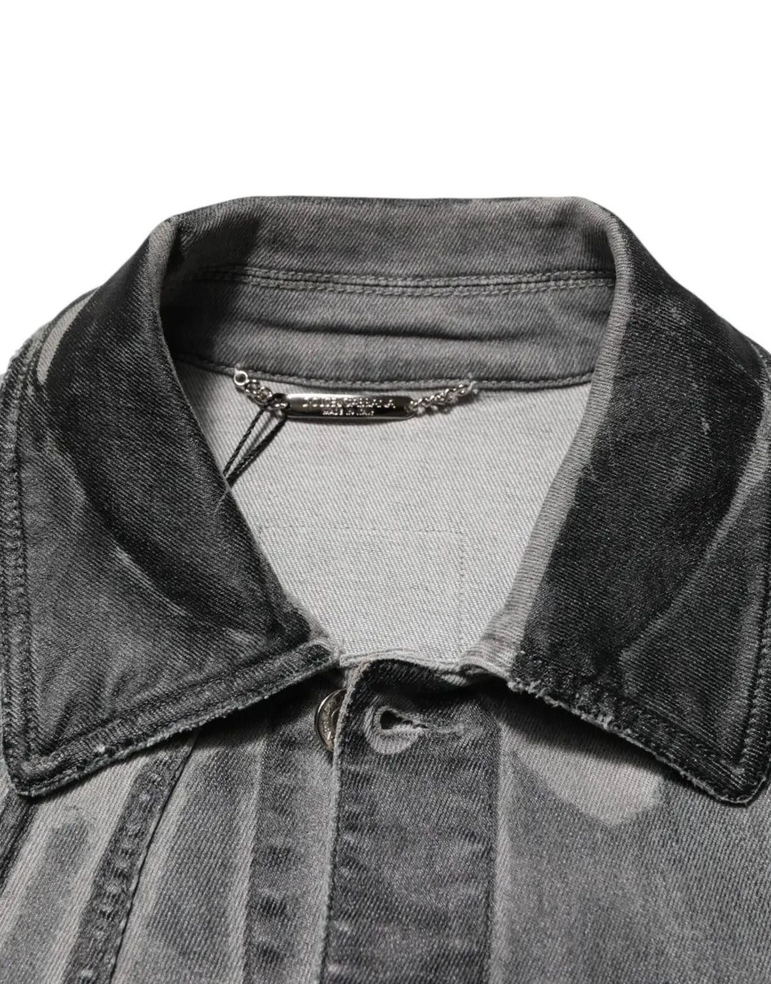 Dolce &amp; Gabbana Gray Washed Cotton Stretch Denim Jacket