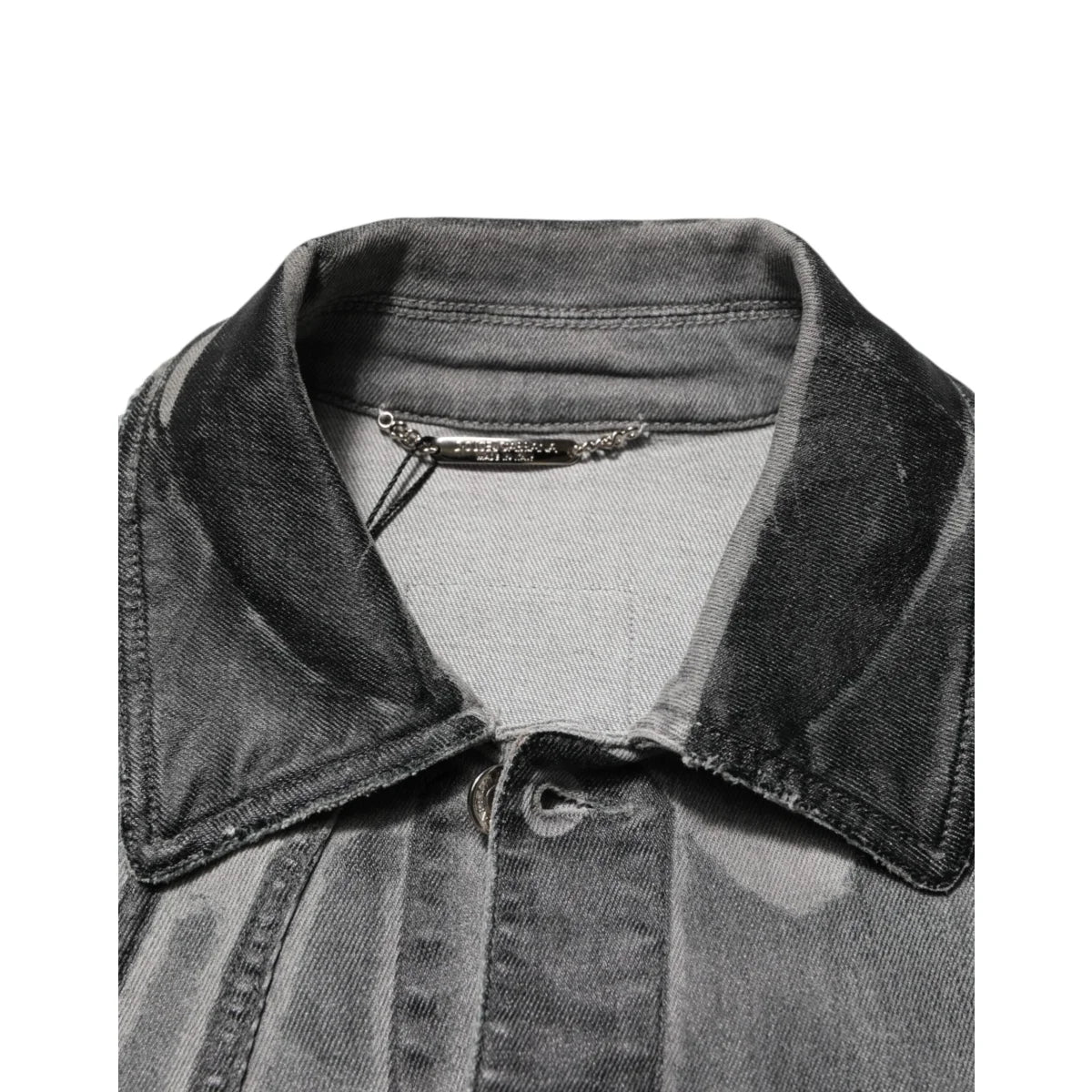 Dolce Gabbana Gray Washed Denim Jacket Sensation for Trendsetters &