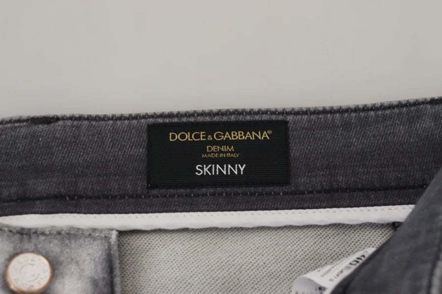 Dolce &amp; Gabbana Gray Washed Skinny Men Denim Jeans