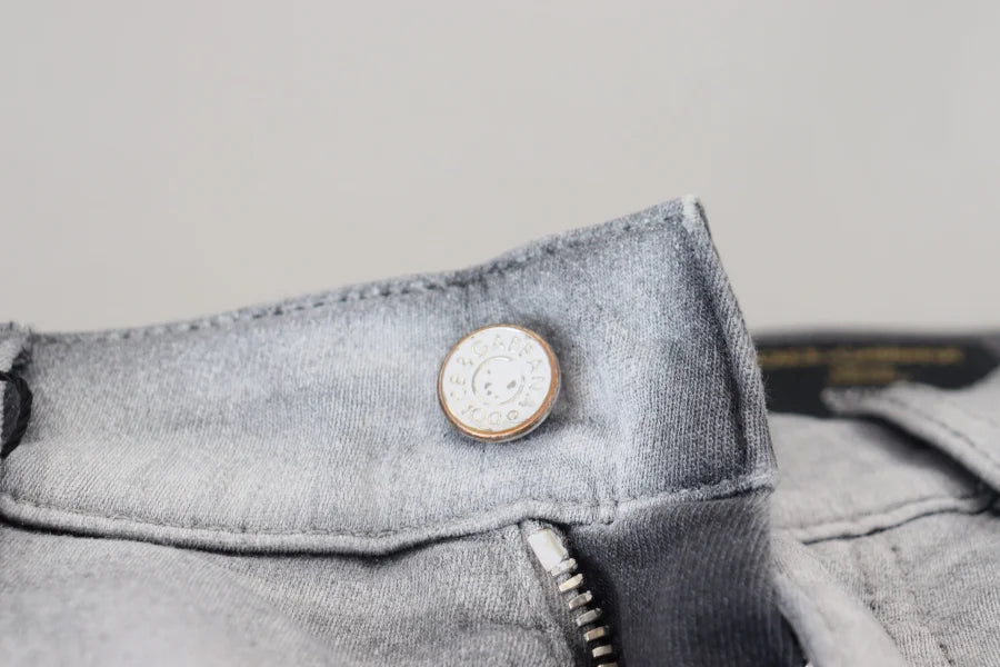 Dolce &amp; Gabbana Gray Washed Skinny Men Denim Jeans