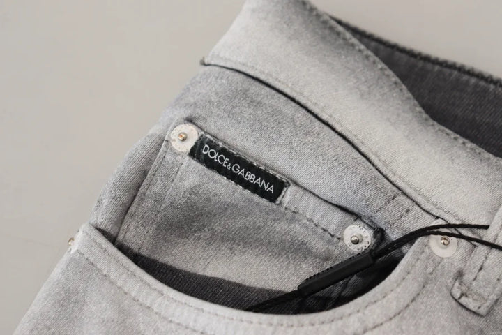 Dolce &amp; Gabbana Gray Washed Skinny Men Denim Jeans