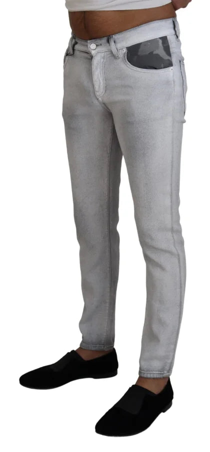Dolce &amp; Gabbana Gray Washed Skinny Men Denim Jeans