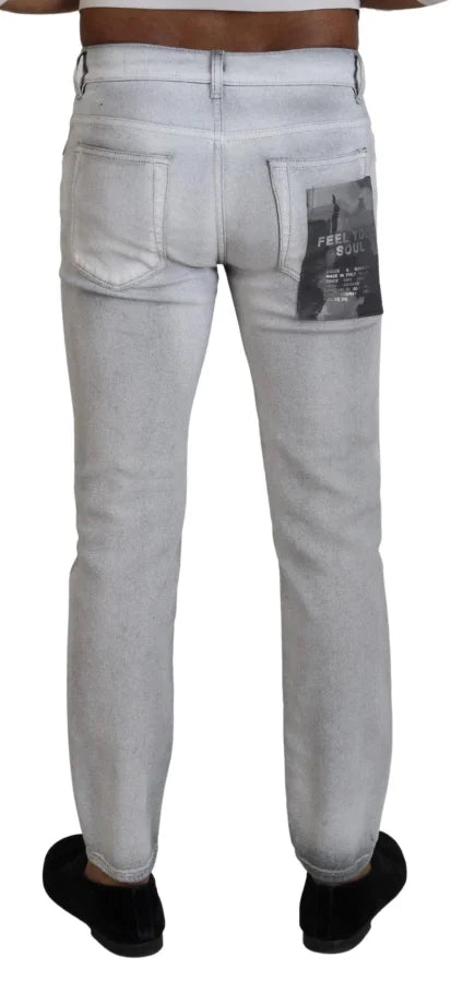 Dolce &amp; Gabbana Gray Washed Skinny Men Denim Jeans