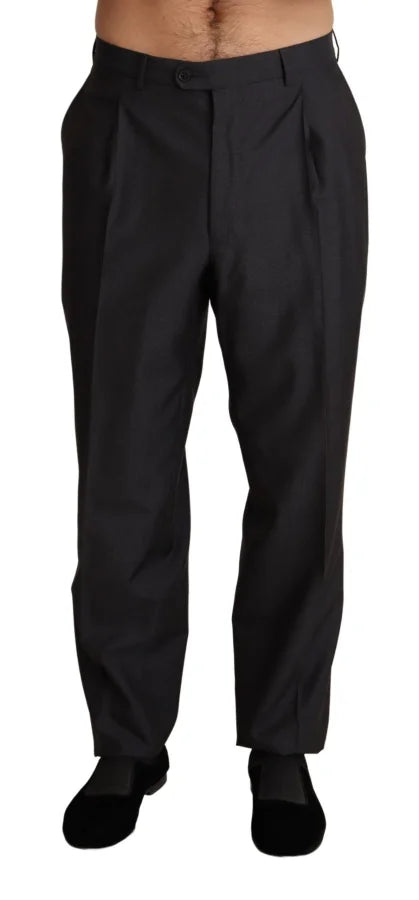 Dolce &amp; Gabbana Gray Wool Blend Formal Trousers Pants