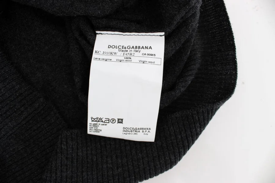 Dolce &amp; Gabbana Gray Wool Button Cardigan Sweater