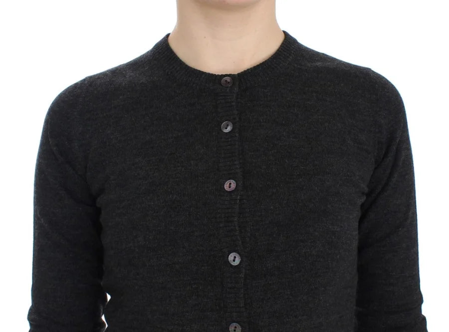 Dolce &amp; Gabbana Gray Wool Button Cardigan Sweater